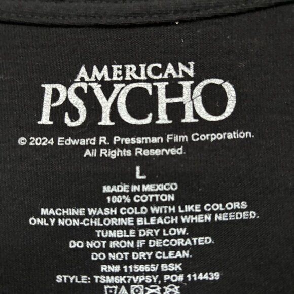 American Psycho Think My Mask of Sanity is About to Slip T-Shirt Size Large - Picture 4 of 4